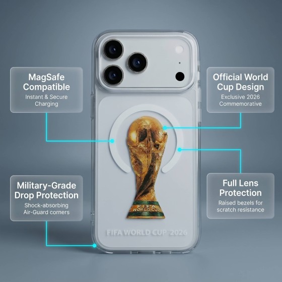 2026 FIFA World Cup Trophy Magnetic Transparent Phone Case for iPhone Series